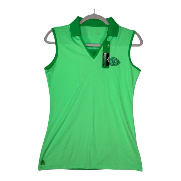 Antigua Tops - NWT Antigua Golf Polo Shirt Small Green Sleeveless PRF-72 Country Club Preppy